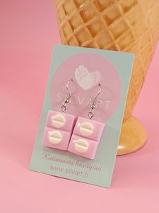 Lääkelevy-korvakorut, vaaleanpunainen